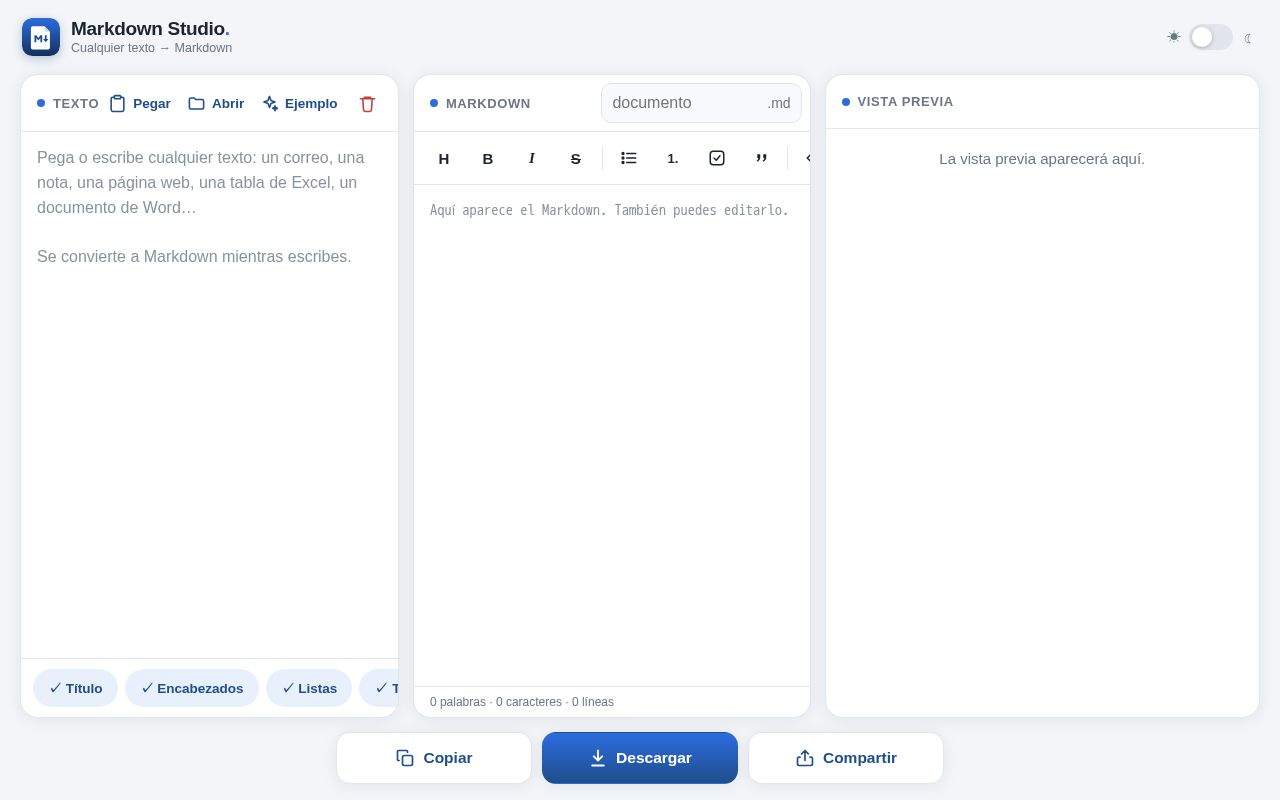 Preview of Markdown Studio
