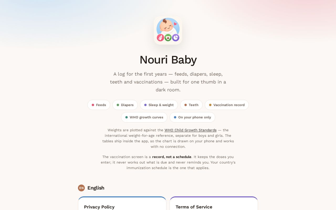 Preview of Nouri Baby Tracker Legal