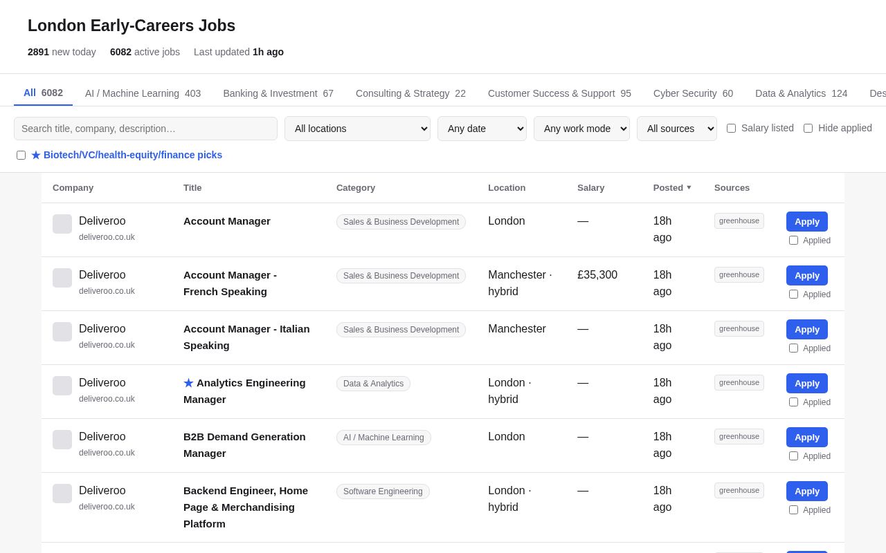 Preview of London Early Careers Jobs