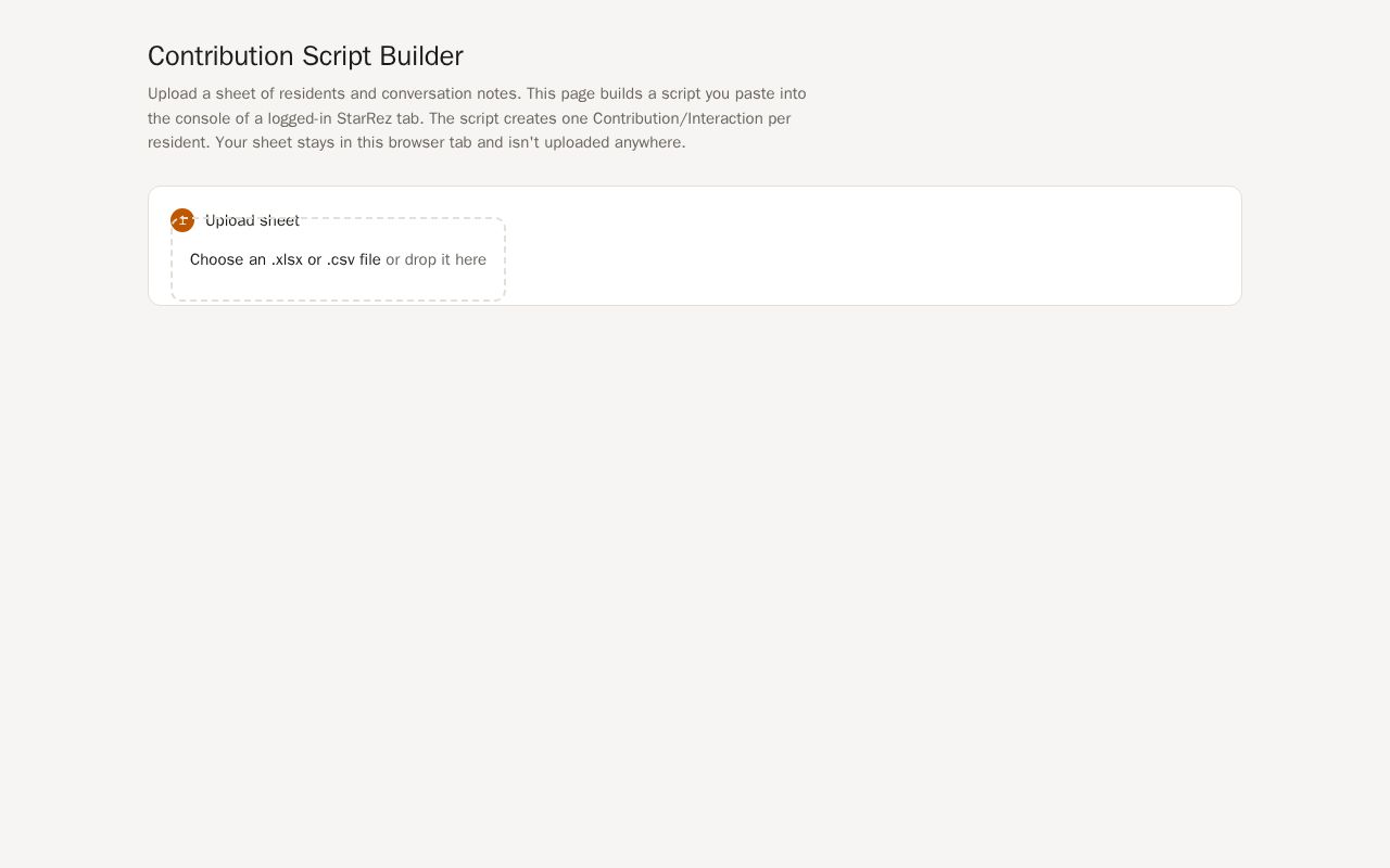 Preview of Starrez Contribution Builder
