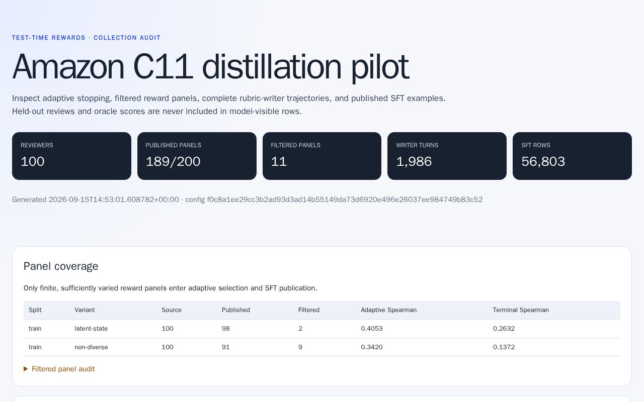 Preview of Amazon C11 Distillation Pilot Viewer