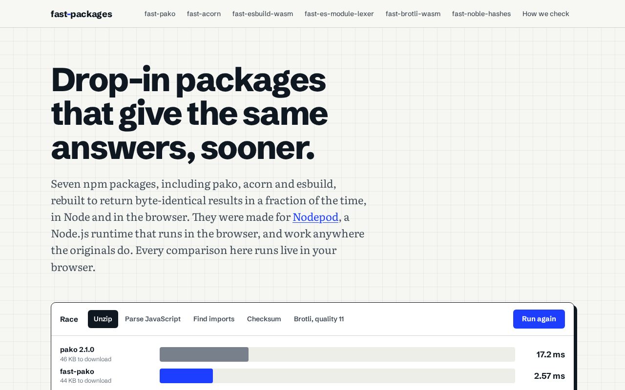 Preview of Fast Packages