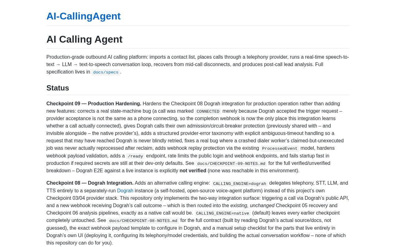 Preview of AI CallingAgent