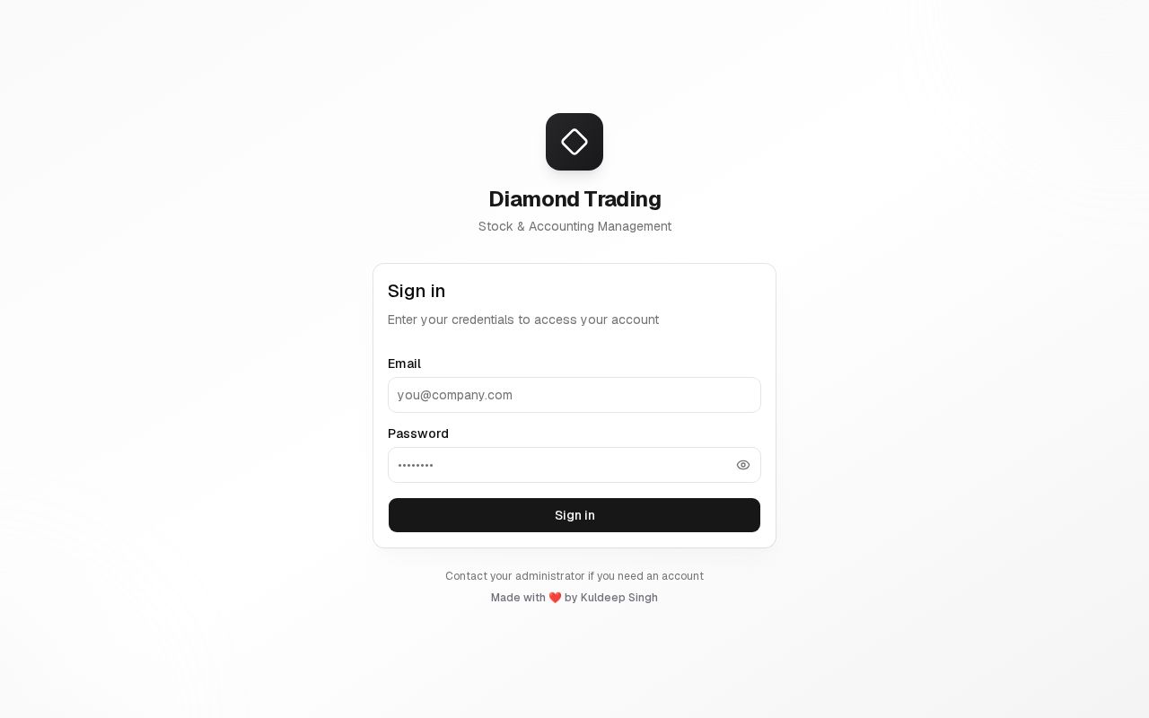 Preview of Inventory Management System For Diamond Company