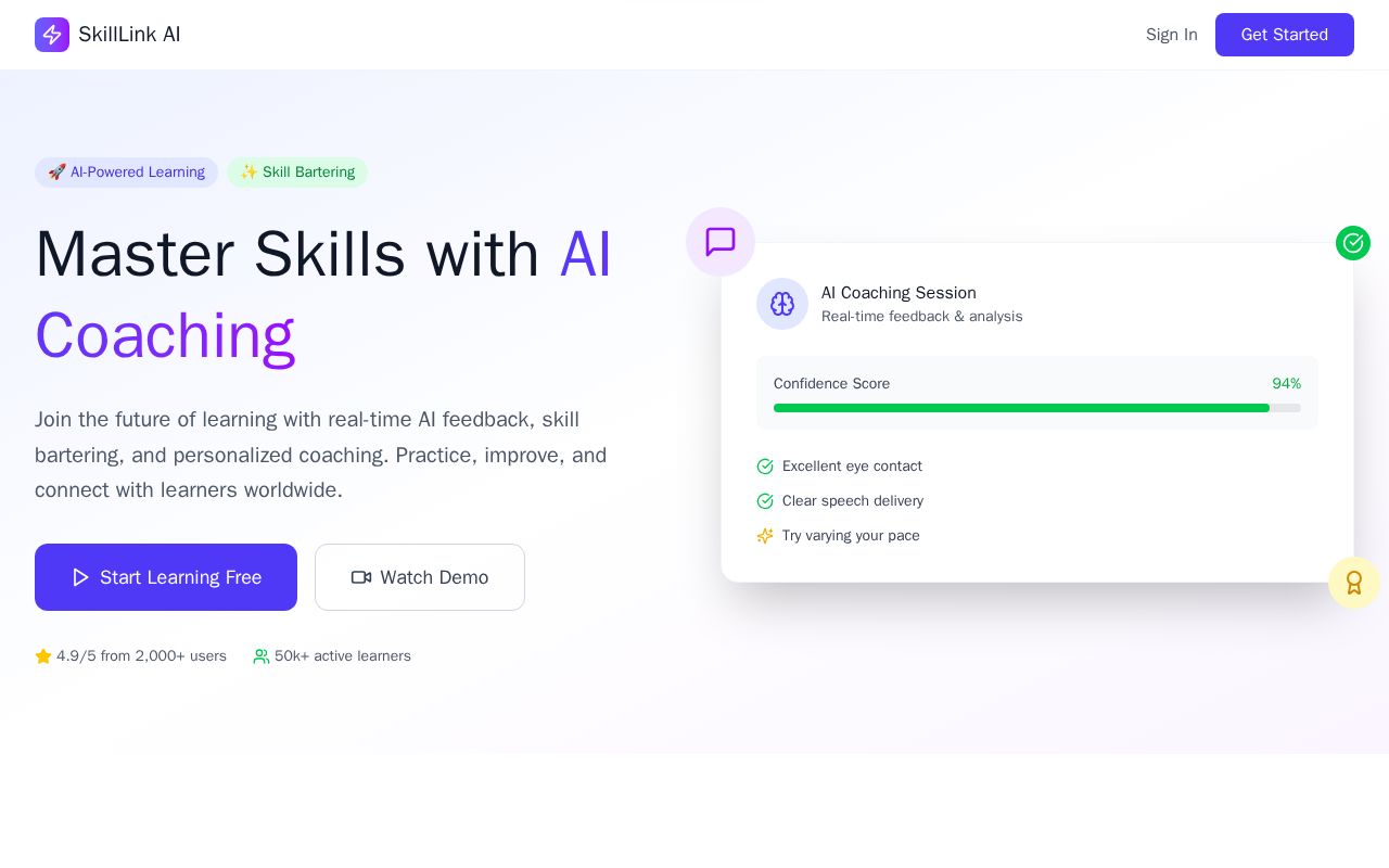 Preview of SkillLink AI