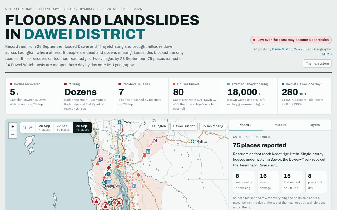 Preview of Dawei Flood Dashboard V2