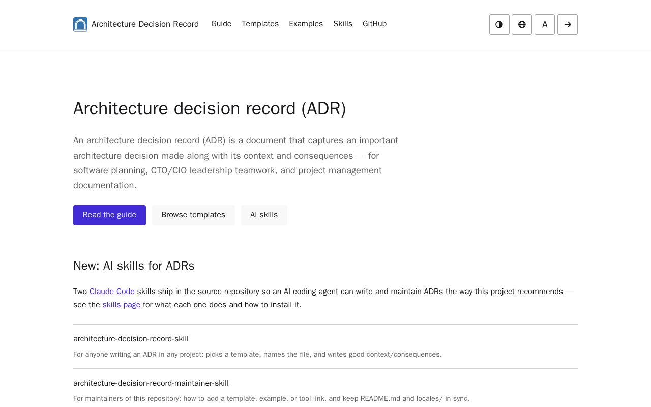 Preview of Architecture Decision Record Github Io