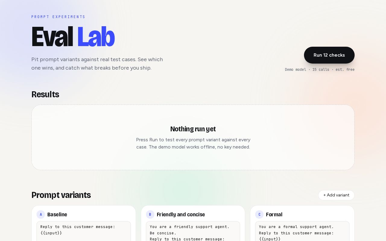 Preview of Eval Lab