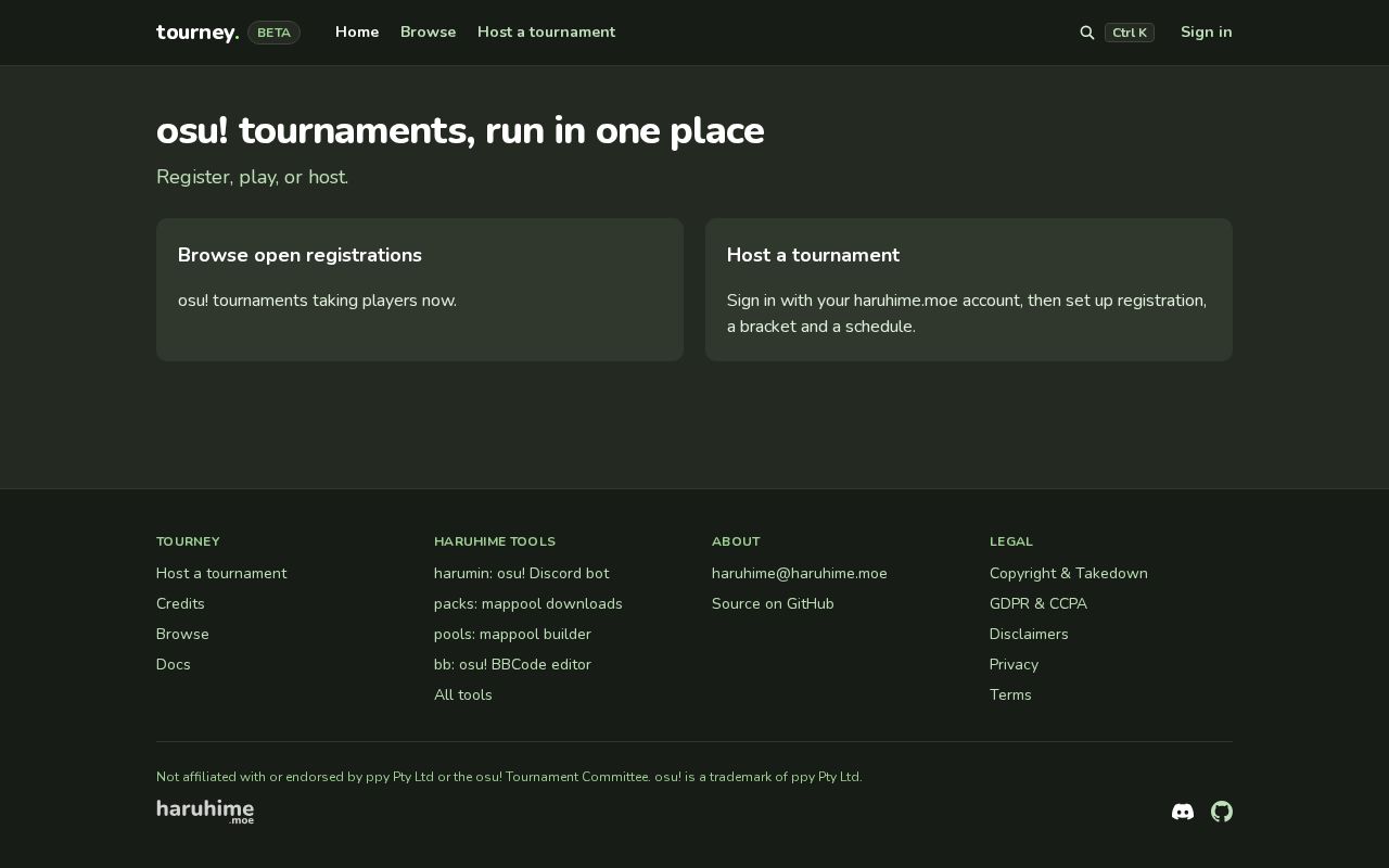 Preview of osu! tournament hosting