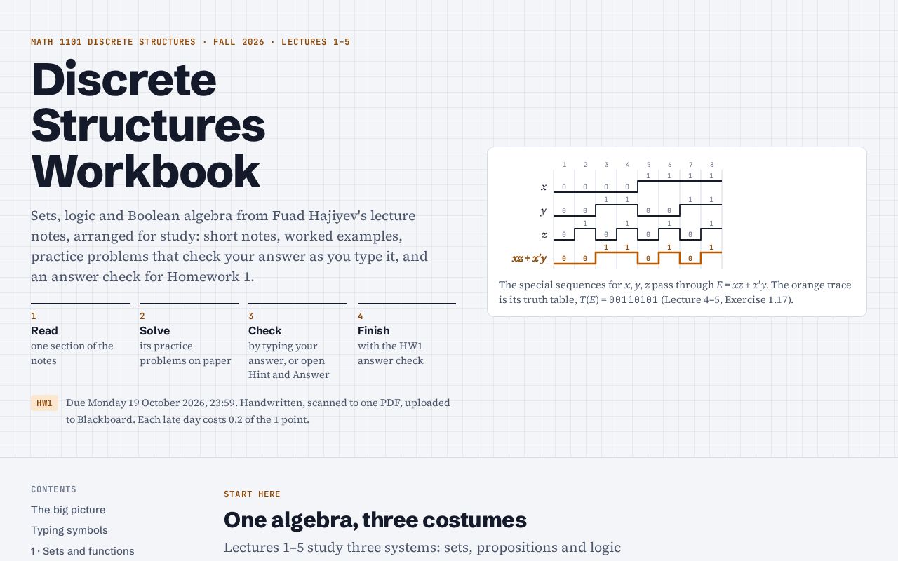 Preview of Discrete Structures Workbook