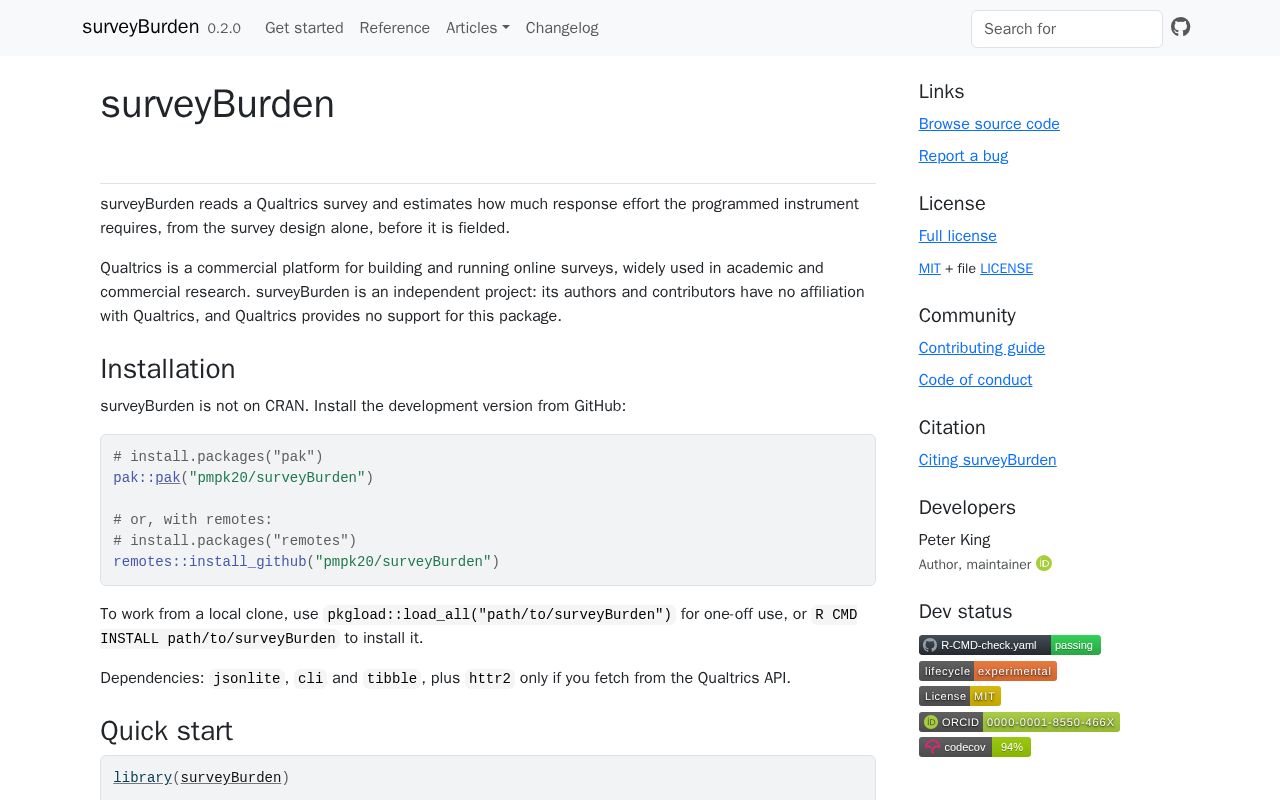 Preview of SurveyBurden