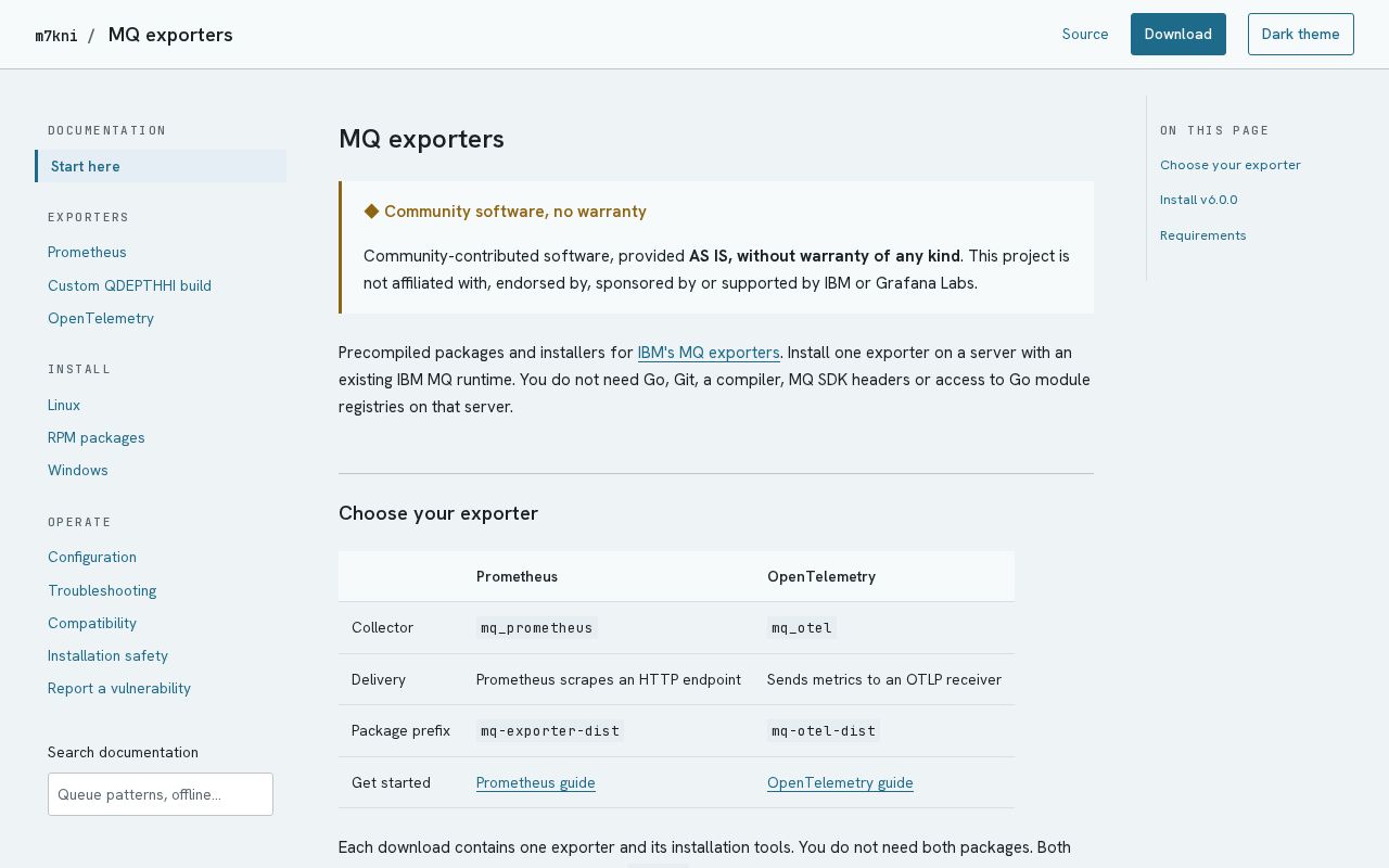 Preview of Mq Exporter Dist