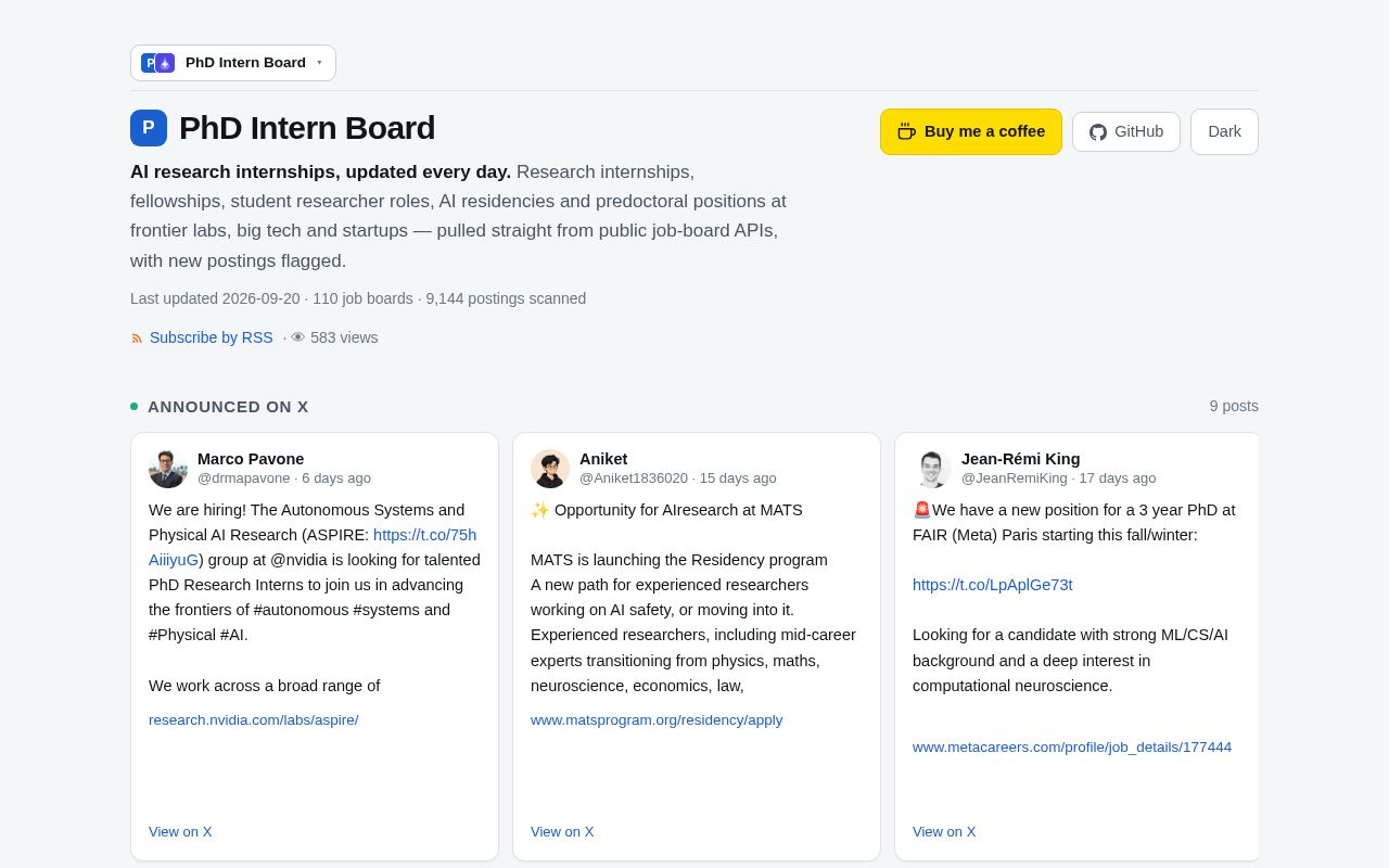Preview of Phd Intern Board