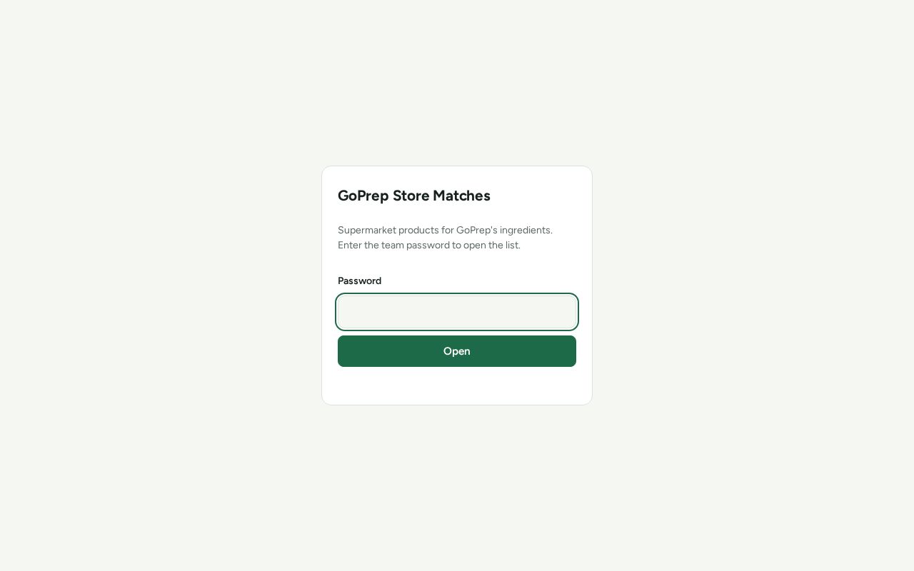 Preview of GoPrep Store Matches