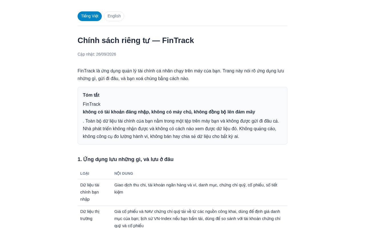 Preview of Fintrack Policy