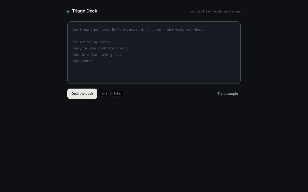 Preview of Triage Deck