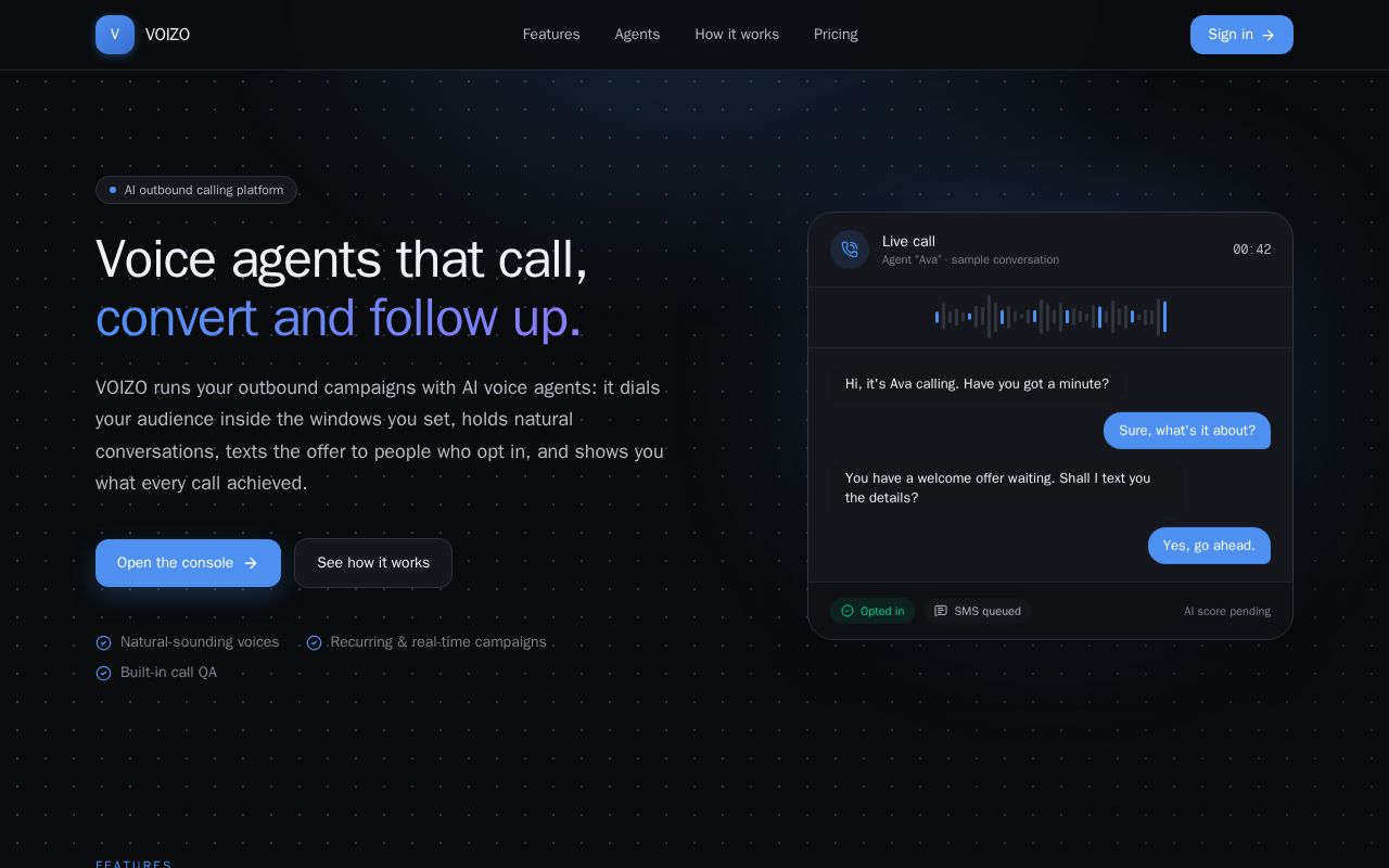 Preview of Voizo Saas