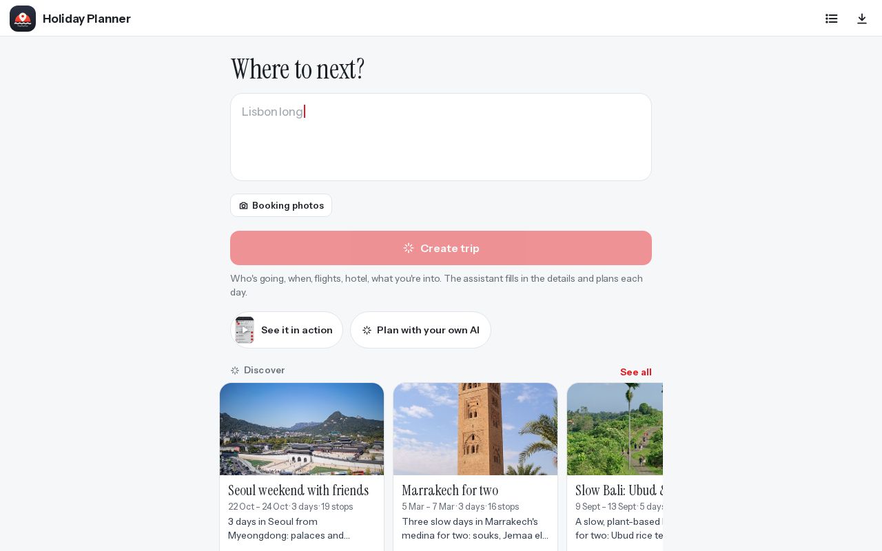 Preview of Holidayplanner