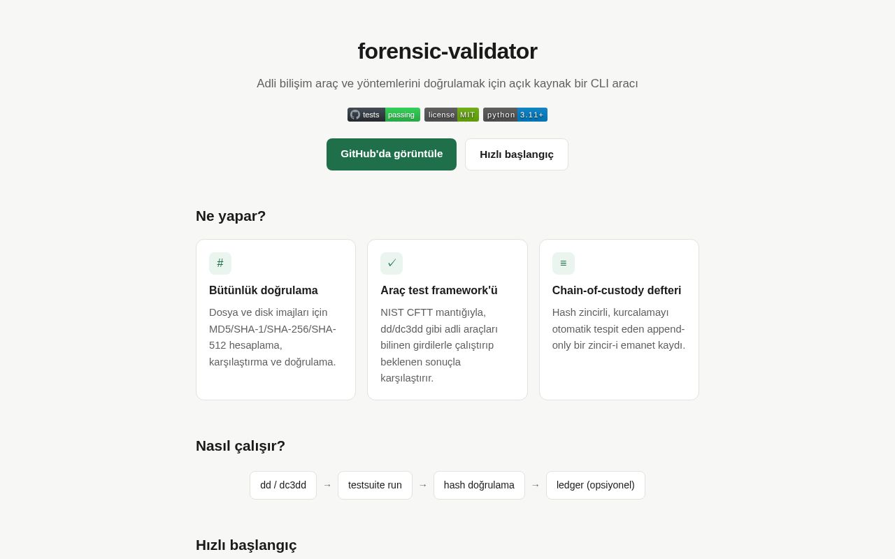 Preview of Forensic Validator