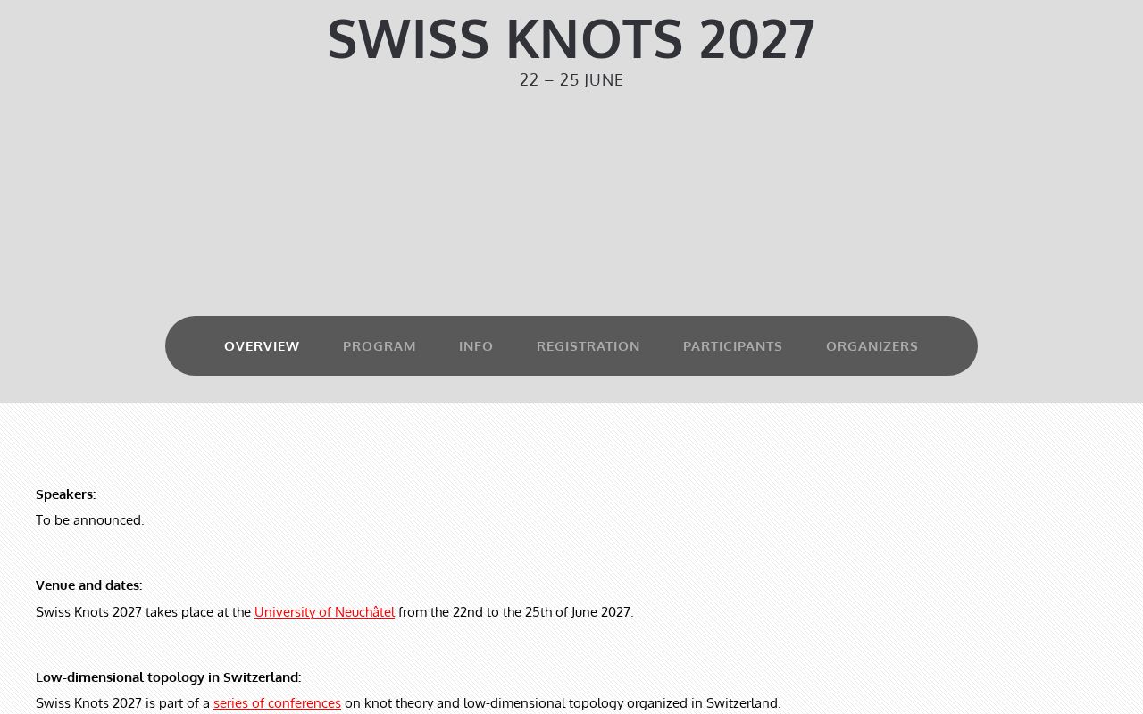 Preview of Swiss Knots 2027