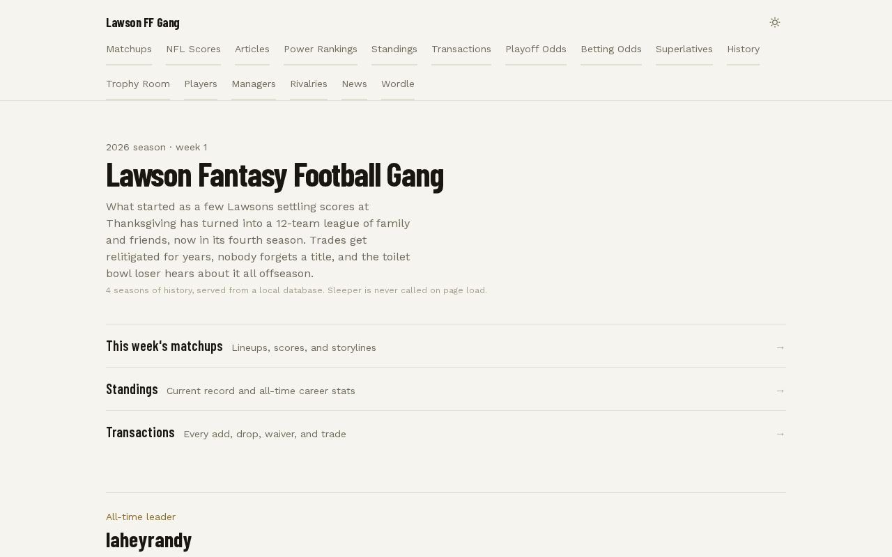 Preview of LeaguePage