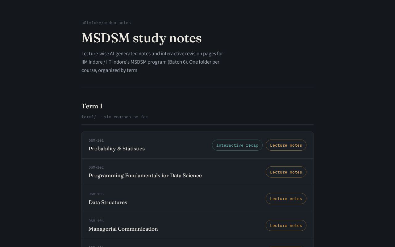 Preview of Msdsm Notes