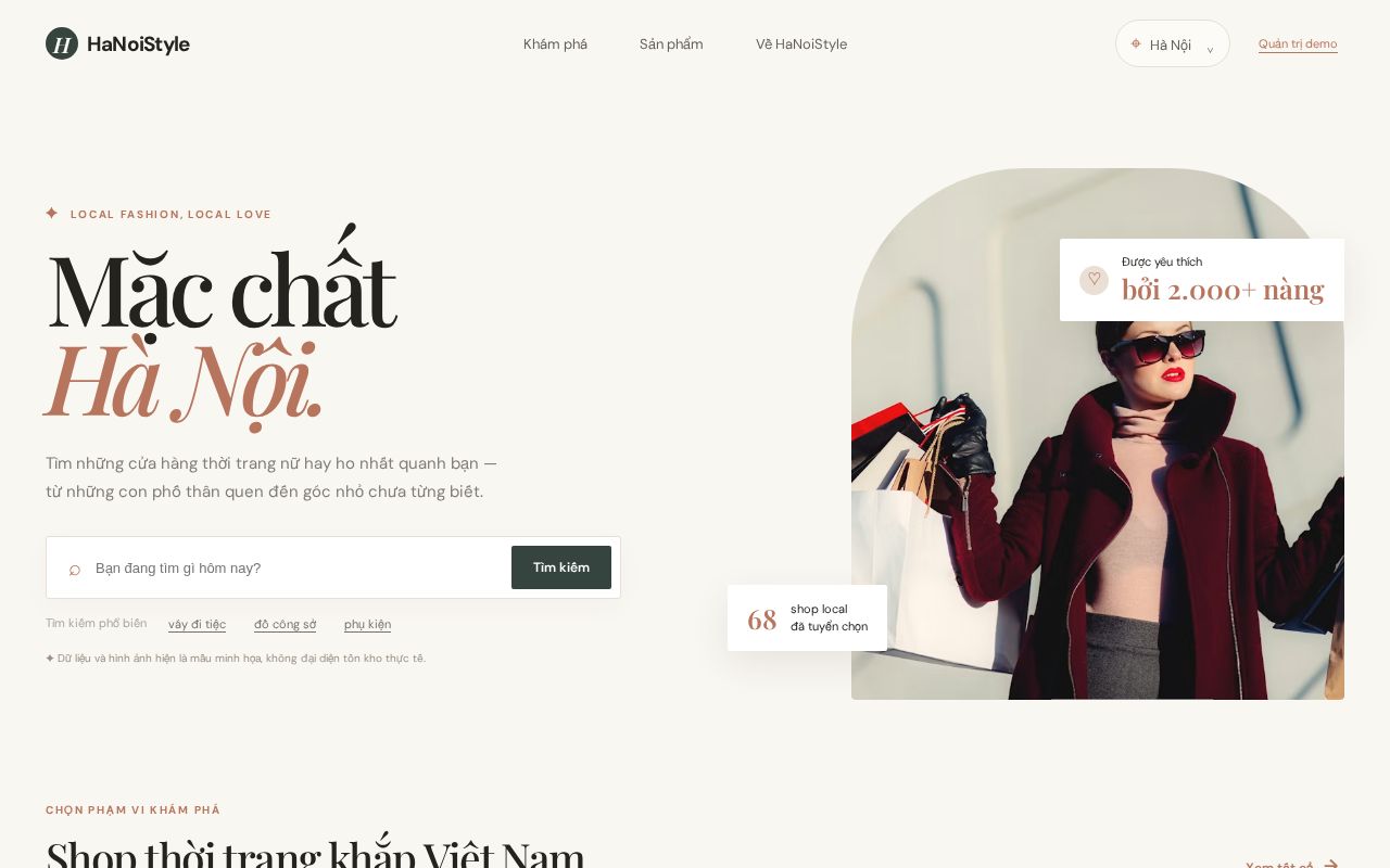 Preview of HaNoiStyle - nền tảng tìm kiếm và đặt thời trang nữ tại Hà Nội