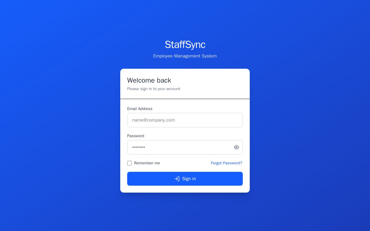 Preview of StaffSync Modern Human Resource Management System