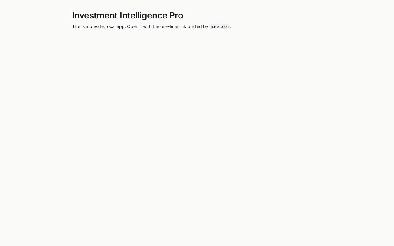 Preview of Investment Intelligence Pro