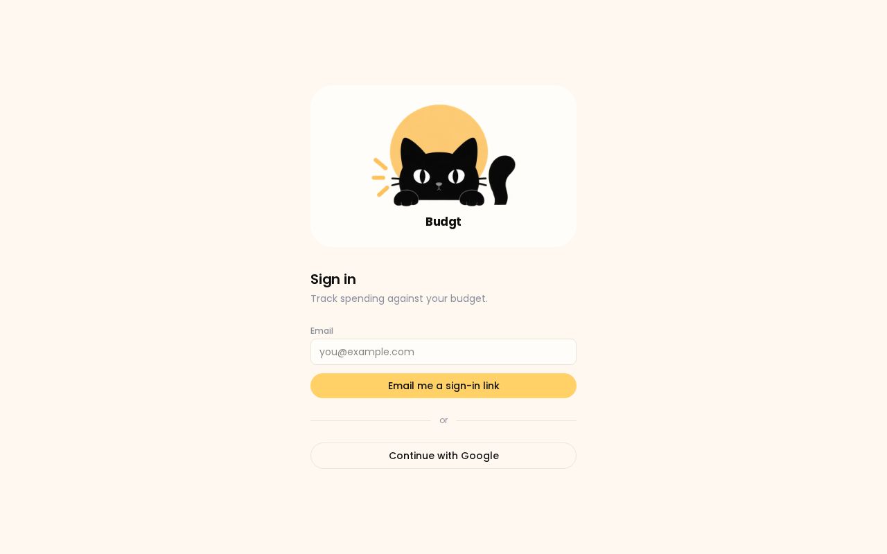 Preview of budget tracker