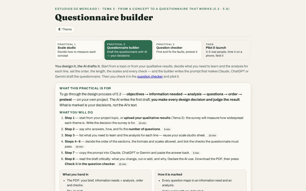 Preview of Questionnaire Builder