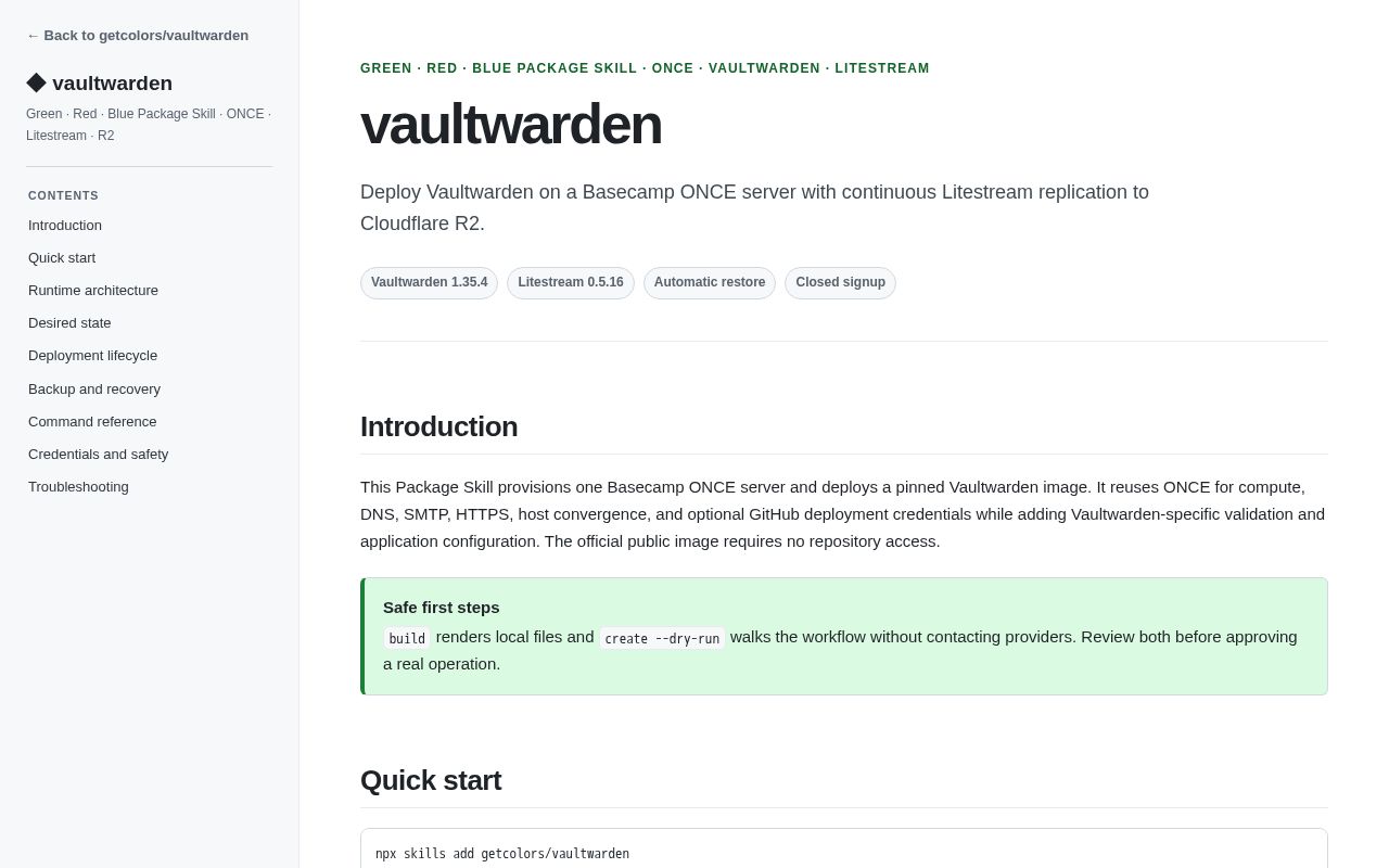 Preview of Vaultwarden