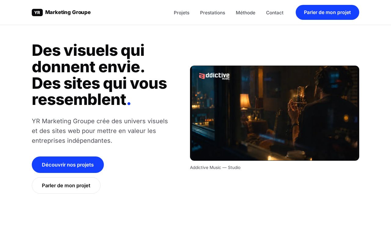 Preview of Site vitrine YR Marketing Groupe