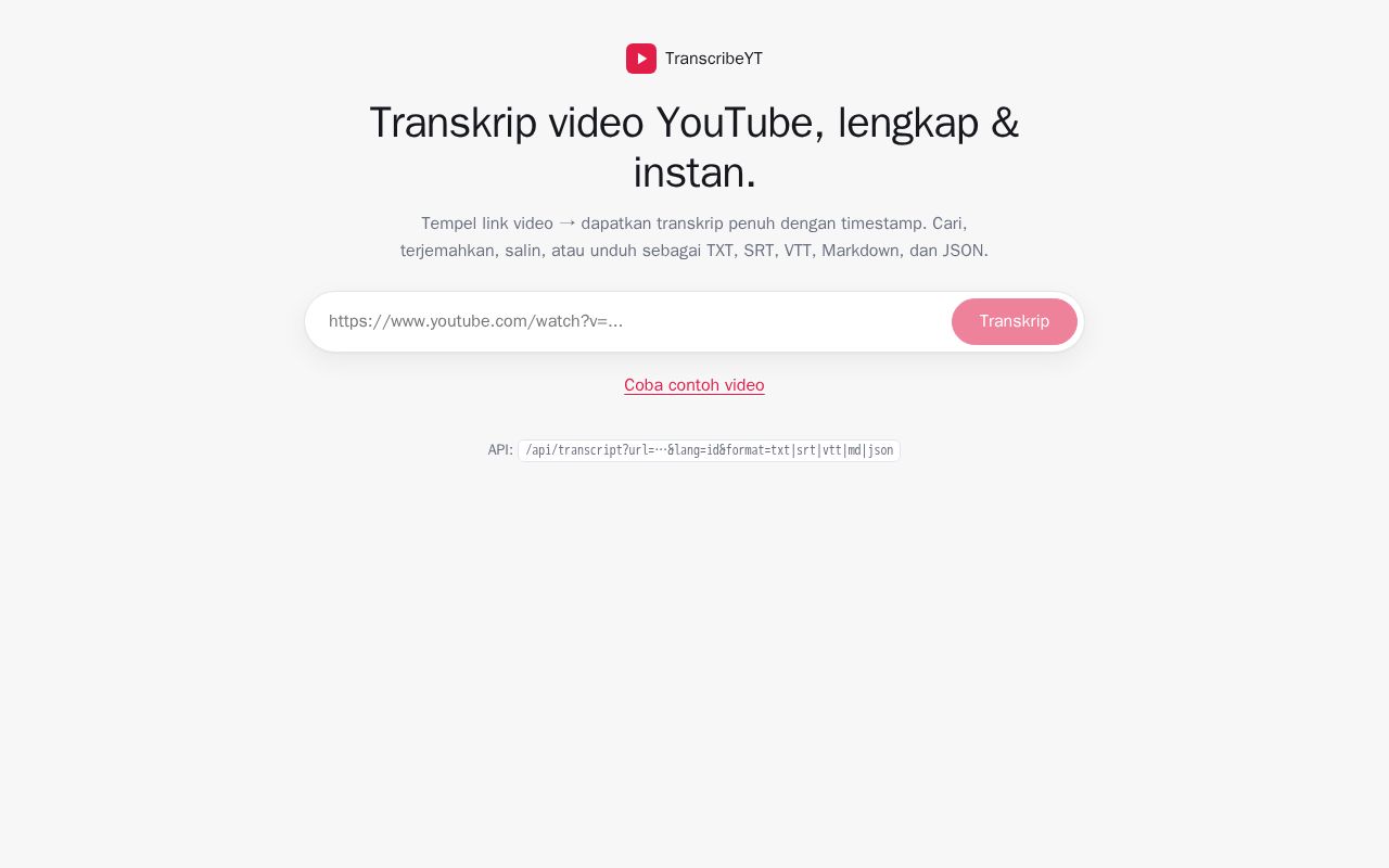 Preview of Transcribe Yt