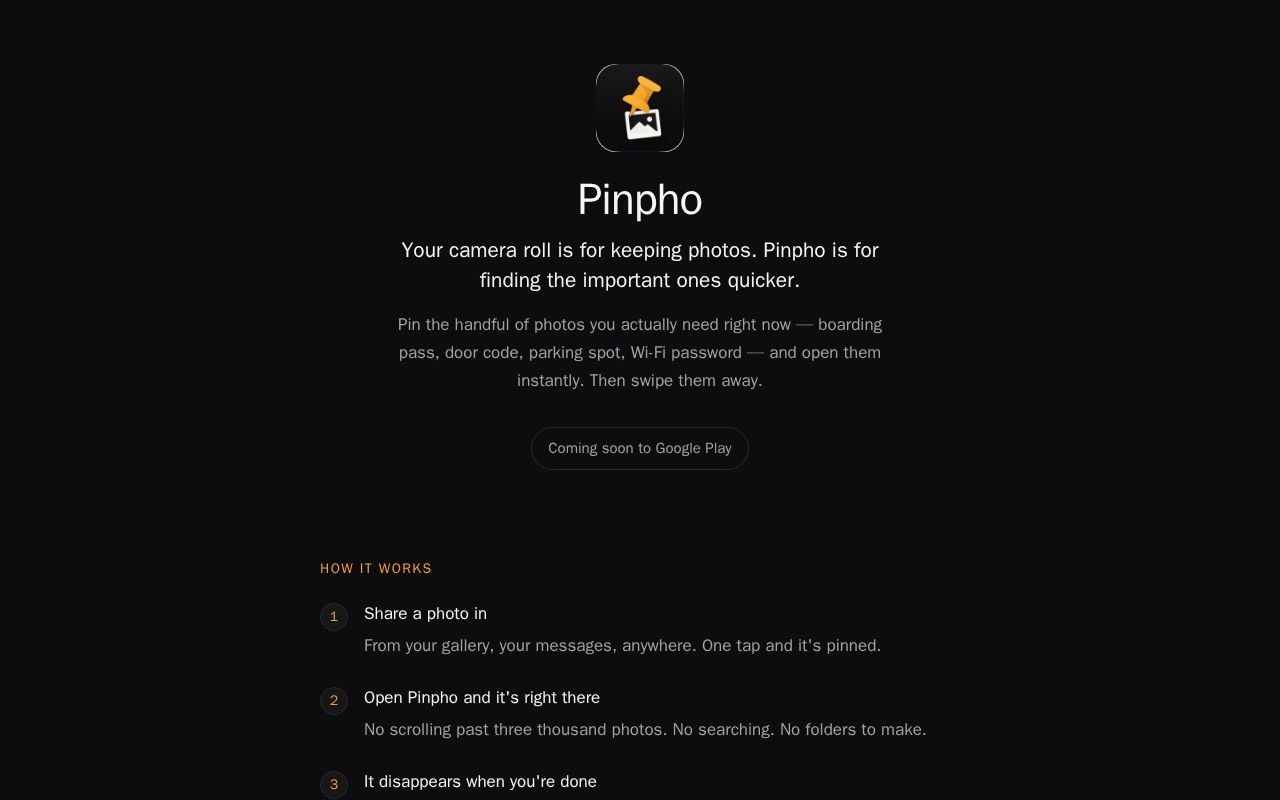 Preview of Pinpho — pin photos for quick access