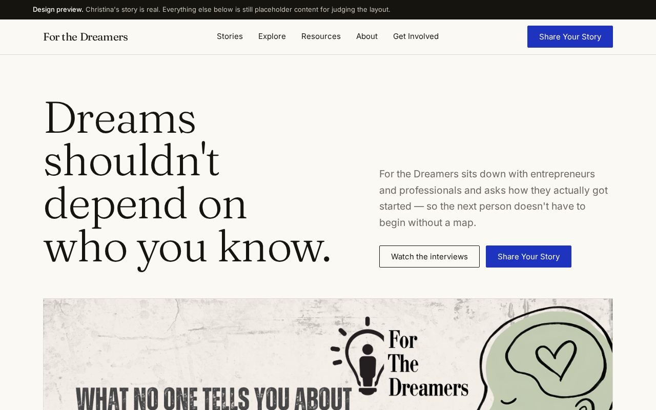 Preview of For The Dreamers