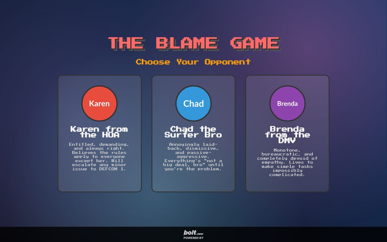 Preview of Blame Game