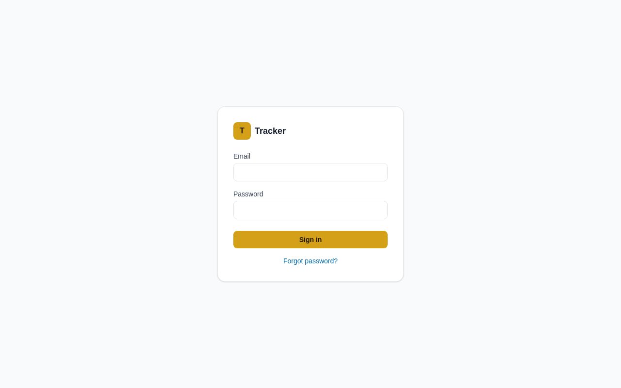 Preview of Tracker Frontend