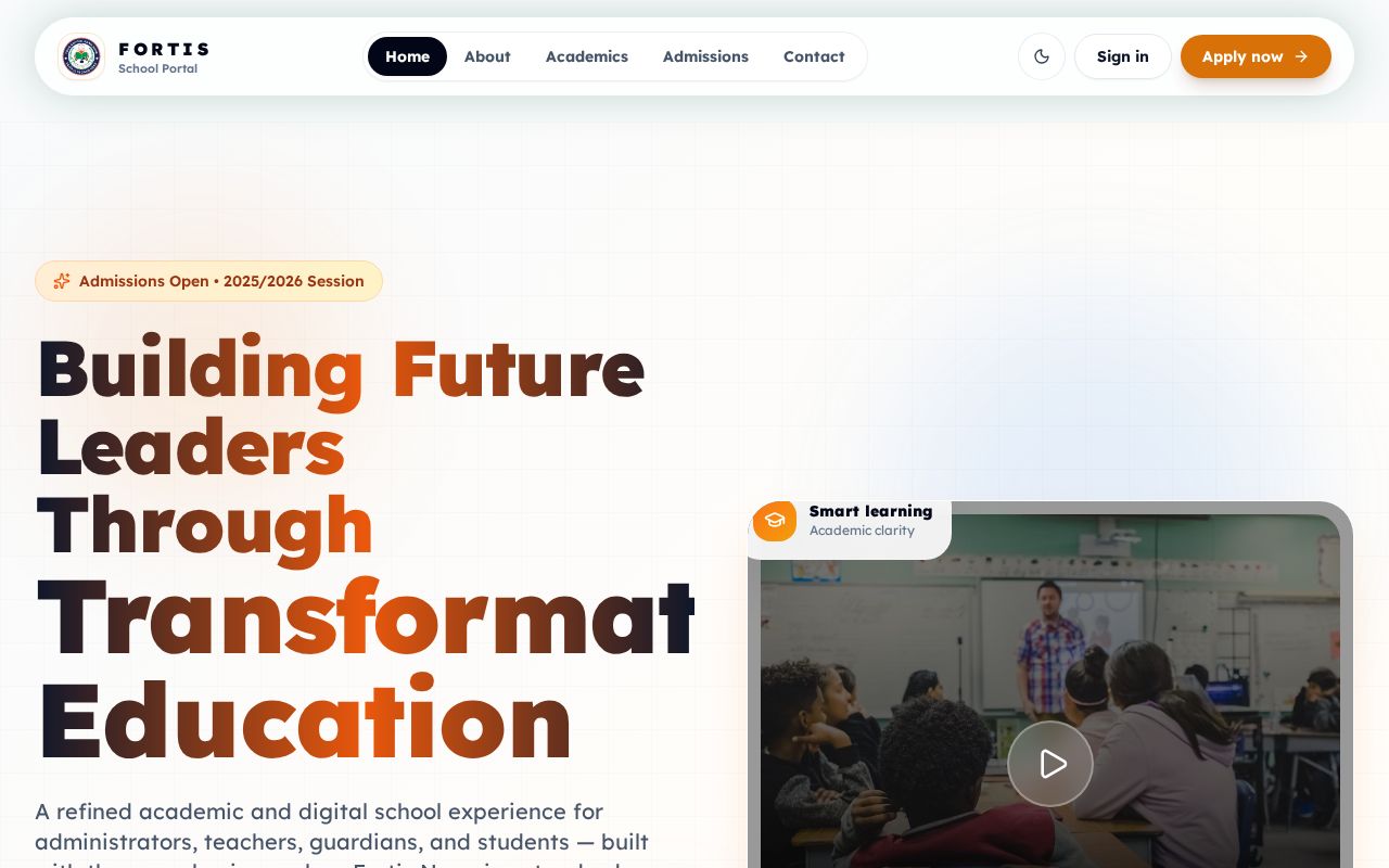 Preview of School Portal FE Vercel