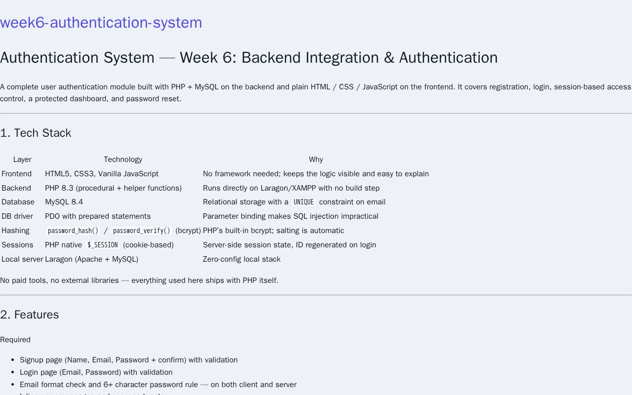 Preview of Week6 Authentication System