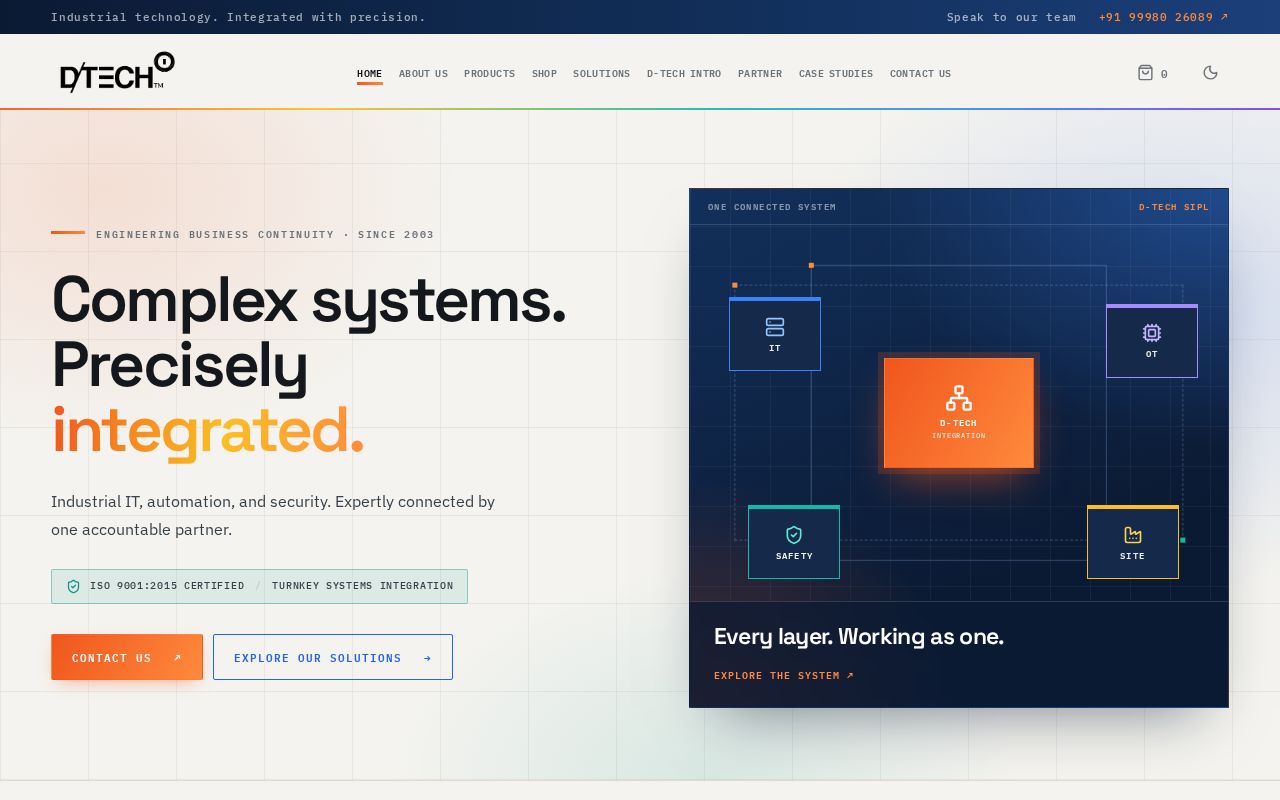 Preview of D-TECH Solution Integrators static website