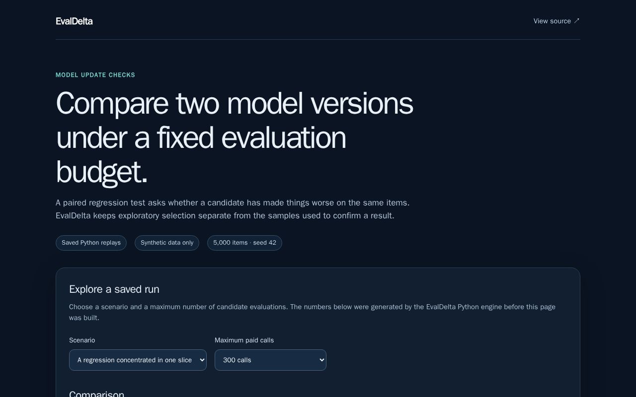 Preview of EvalDelta Replay Demo