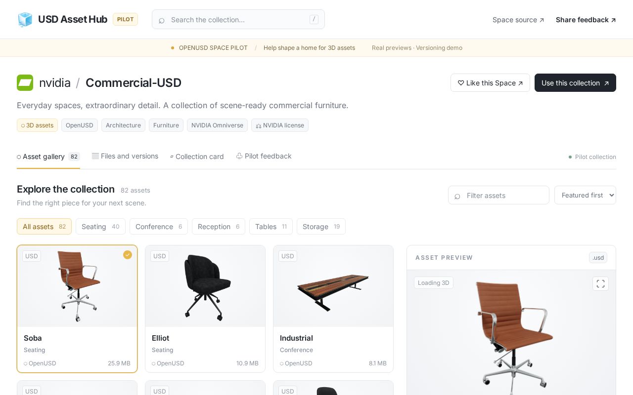 Preview of USD Asset Hub