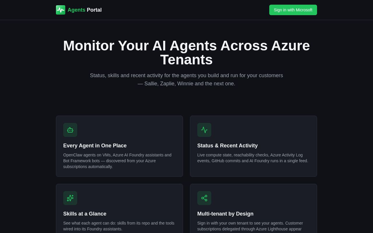Preview of Agents Portal