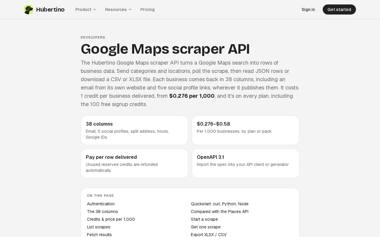 Preview of Google Maps Scraper API