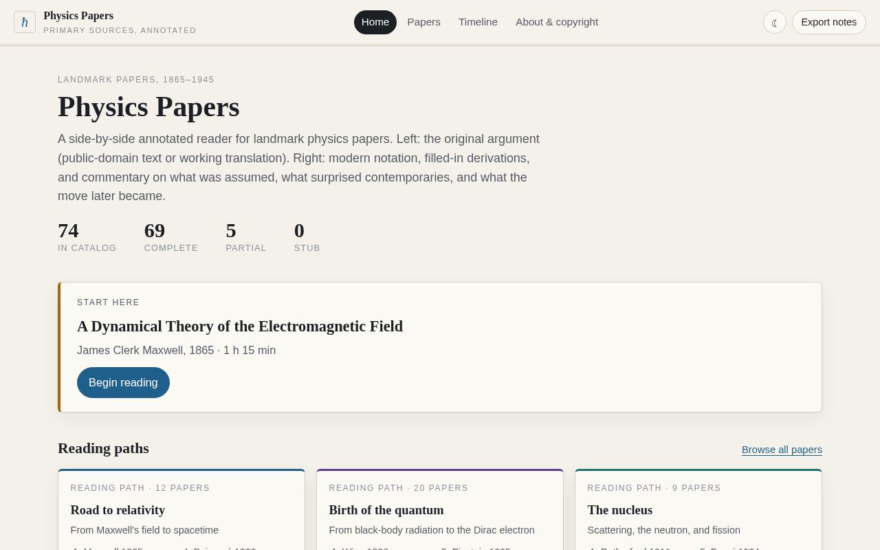 Preview of Physics Papers