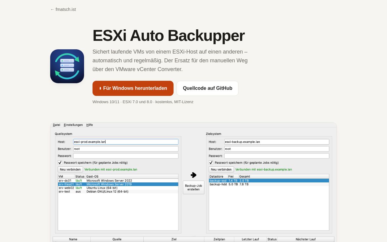 Preview of Esxi Auto Backupper