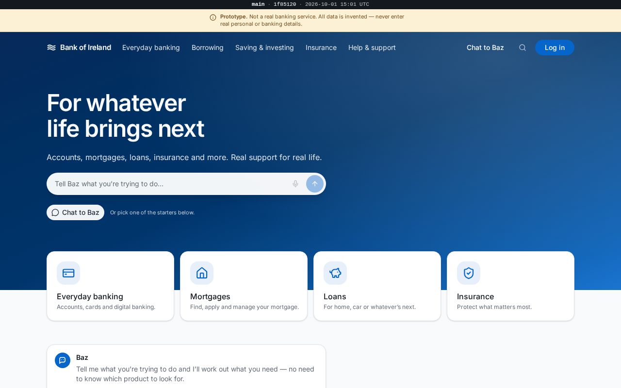 Preview of Baz Conversational Banking