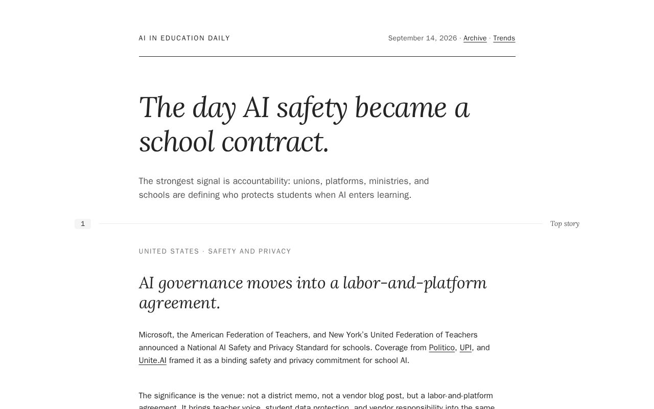 Preview of Public newsletter monitoring AI in Education