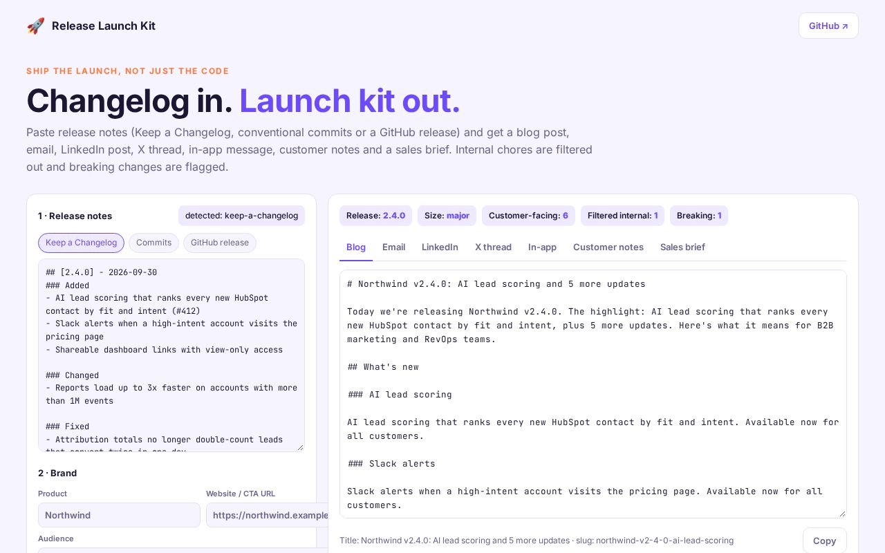 Preview of Release Launch Kit